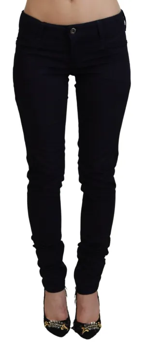 Costume National Niedrige Taille Skinny Damen blaue Damenjeans