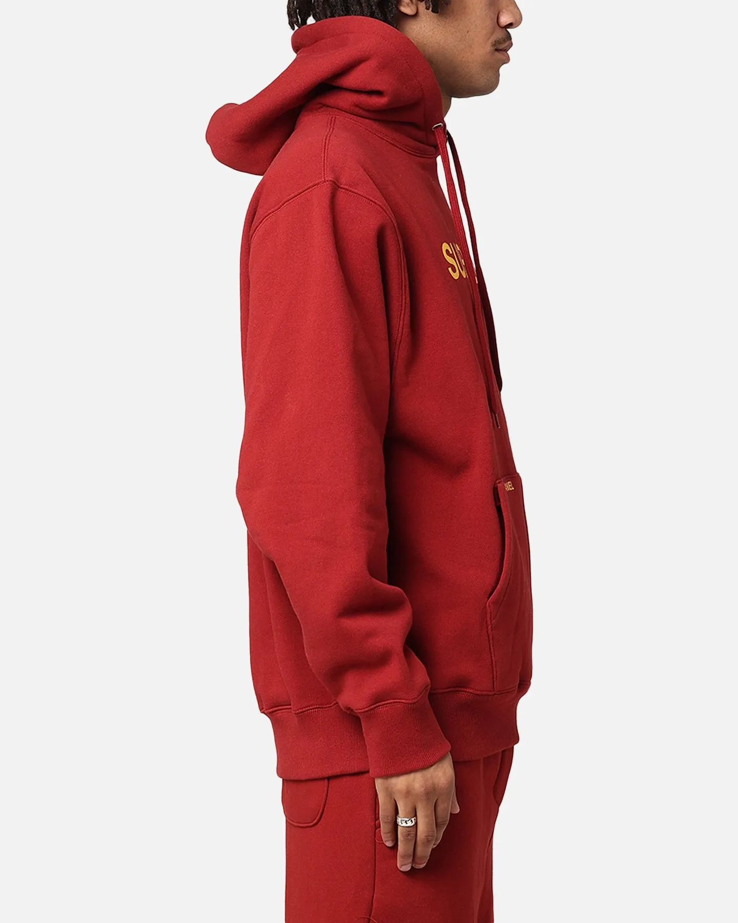 Daniel Patrick Surplus Logo Hoodie Kastanienbraun/Gelb