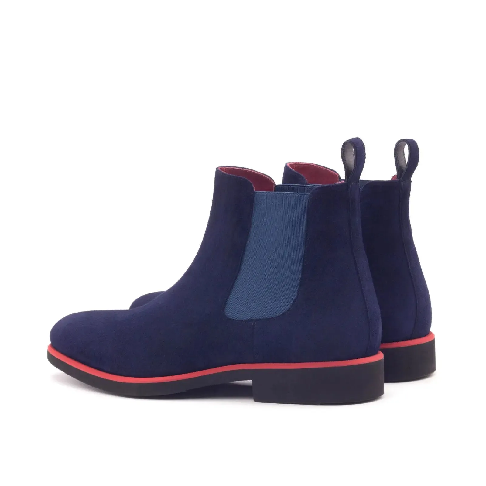 Dapperfam Schuhe DapperFam Monza in Marineblau Herren Italienische Wildleder Chelsea Stiefel