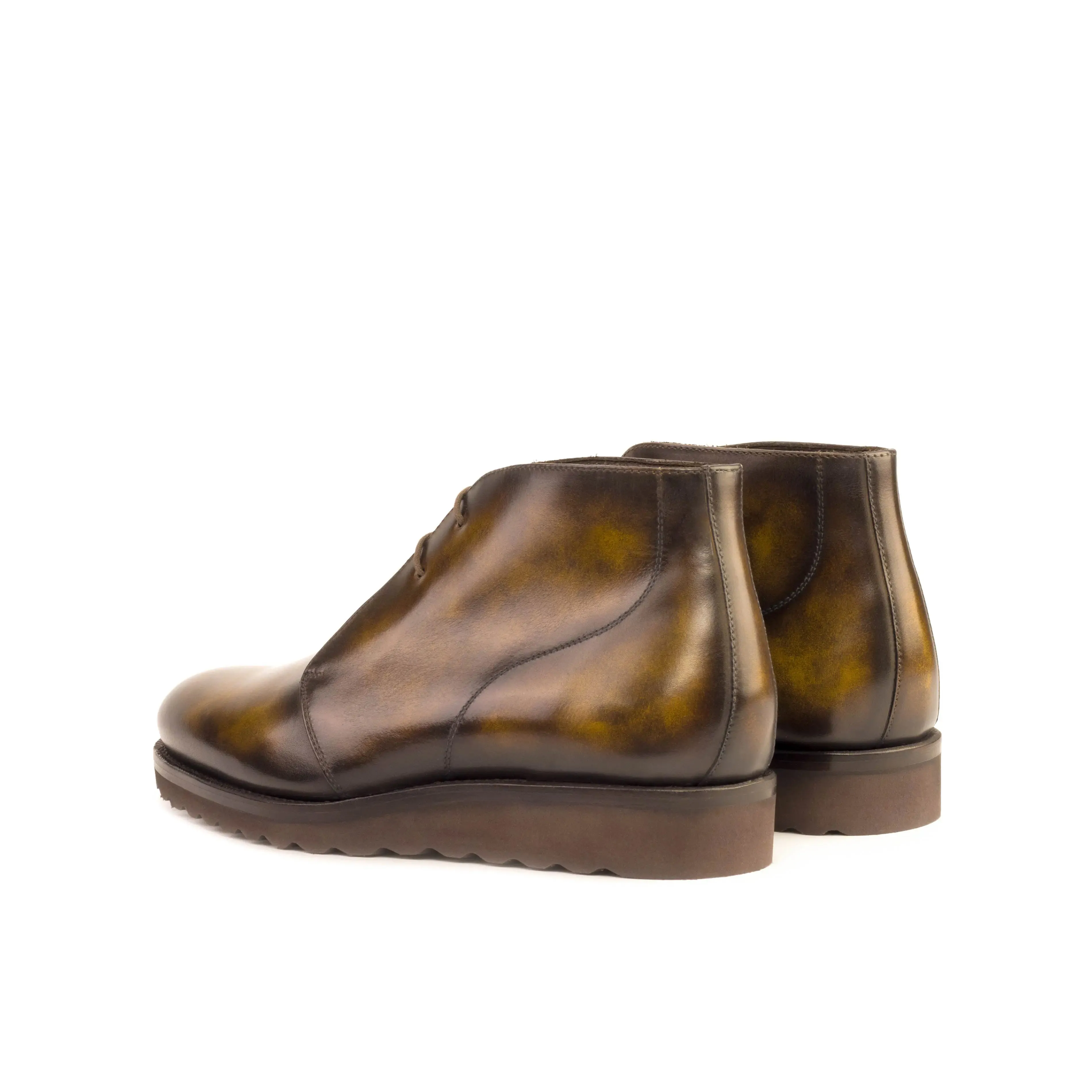 Dapperfam Schuhe DapperFam Vivace in Tabakbraun, handbemusterte Patina Chukka für Herren