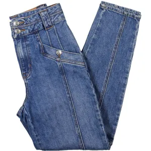 Derek Lam 10 Crosby Damen High-Rise Jeans mit Schrägtaschen und Knöchellänge
