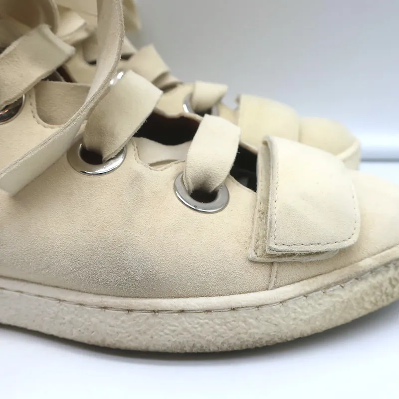 Derek Lam Schnür-Sneaker High Top in Serena Elfenbein Wildleder Größe 37