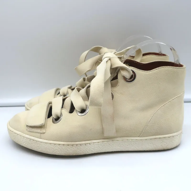 Derek Lam Schnür-Sneaker High Top in Serena Elfenbein Wildleder Größe 37