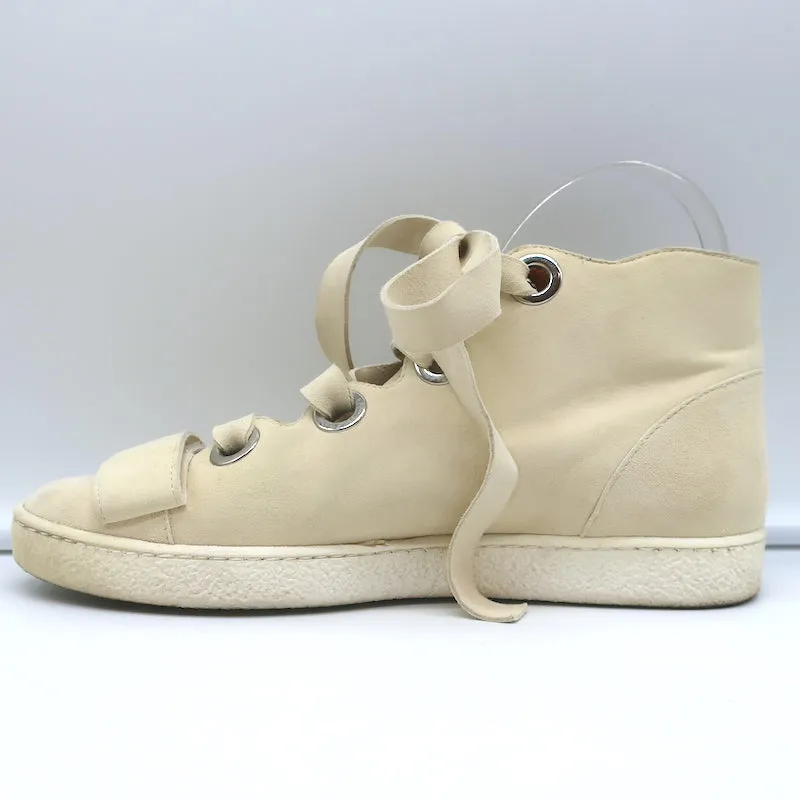 Derek Lam Schnür-Sneaker High Top in Serena Elfenbein Wildleder Größe 37