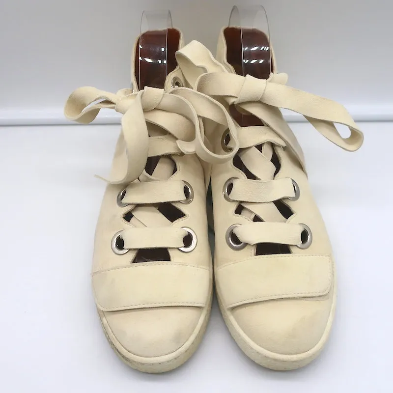 Derek Lam Schnür-Sneaker High Top in Serena Elfenbein Wildleder Größe 37