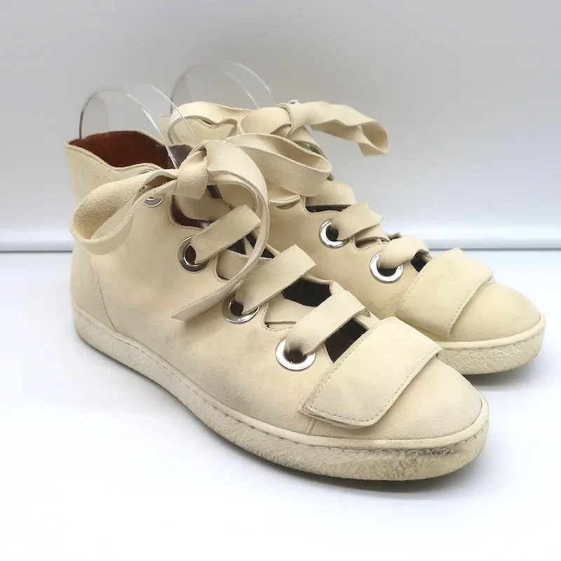 Derek Lam Schnür-Sneaker High Top in Serena Elfenbein Wildleder Größe 37