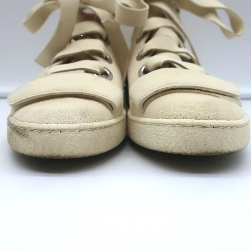 Derek Lam Schnür-Sneaker High Top in Serena Elfenbein Wildleder Größe 37