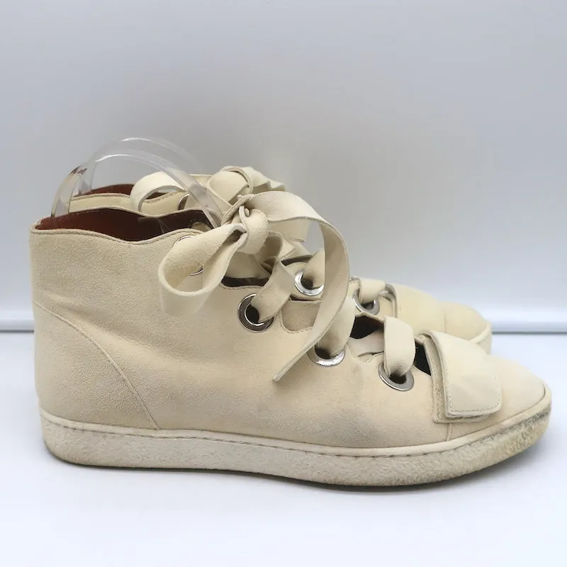 Derek Lam Schnür-Sneaker High Top in Serena Elfenbein Wildleder Größe 37
