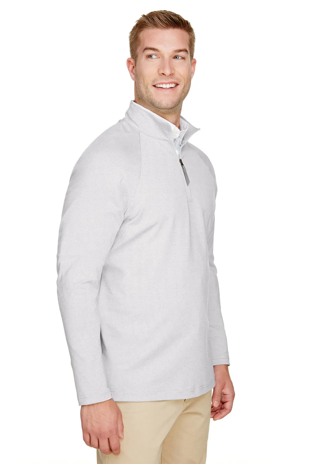 Devon & Jones Herren CrownLux Clubhouse Performance Feuchtigkeitstransportierendes 1/4-Zip Sweatshirt - Silbergrau