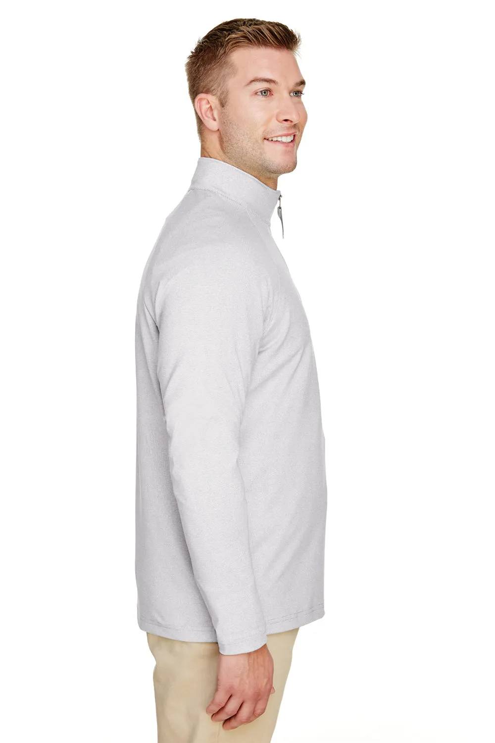 Devon & Jones Herren CrownLux Clubhouse Performance Feuchtigkeitstransportierendes 1/4-Zip Sweatshirt - Silbergrau