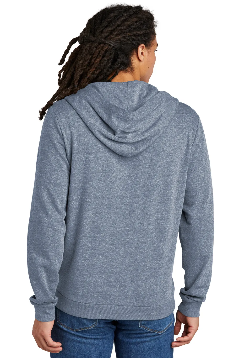 District Herren Perfektes Tri-Fleece Full-Zip Kapuzenpullover Hoodie mit Taschen - Navy Blue Frost
