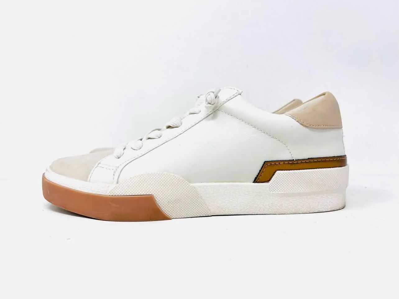 Dolce Vita Größe 8 Weiß/Braun/Gold Farbblock Metallisch Schuhe Sneaker