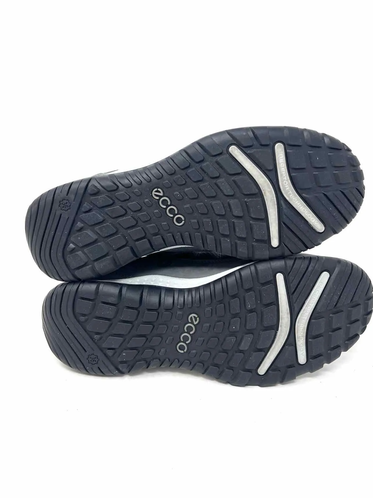 Ecco Größe 5/5,5 Grau/Blau Schnürschuhe Leder/Stoff Sneaker