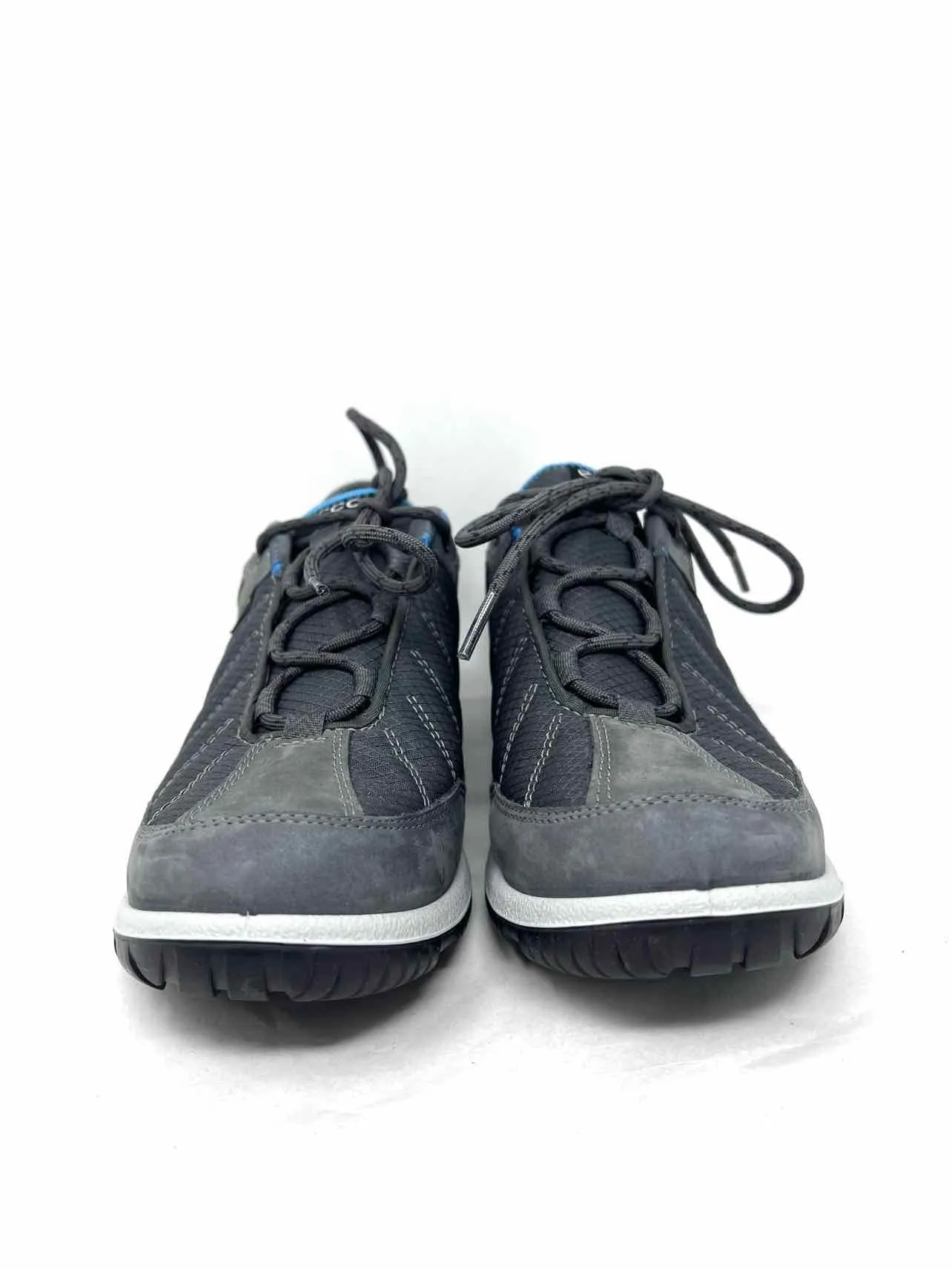Ecco Größe 5/5,5 Grau/Blau Schnürschuhe Leder/Stoff Sneaker