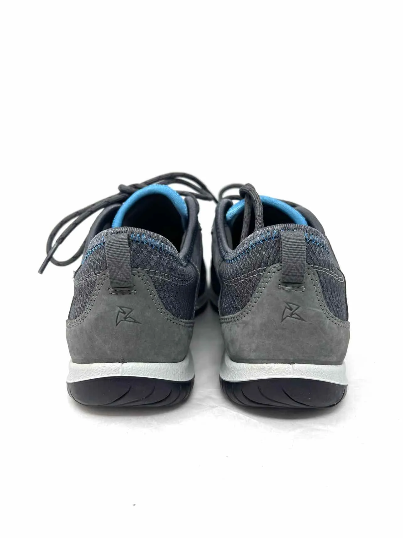 Ecco Größe 5/5,5 Grau/Blau Schnürschuhe Leder/Stoff Sneaker