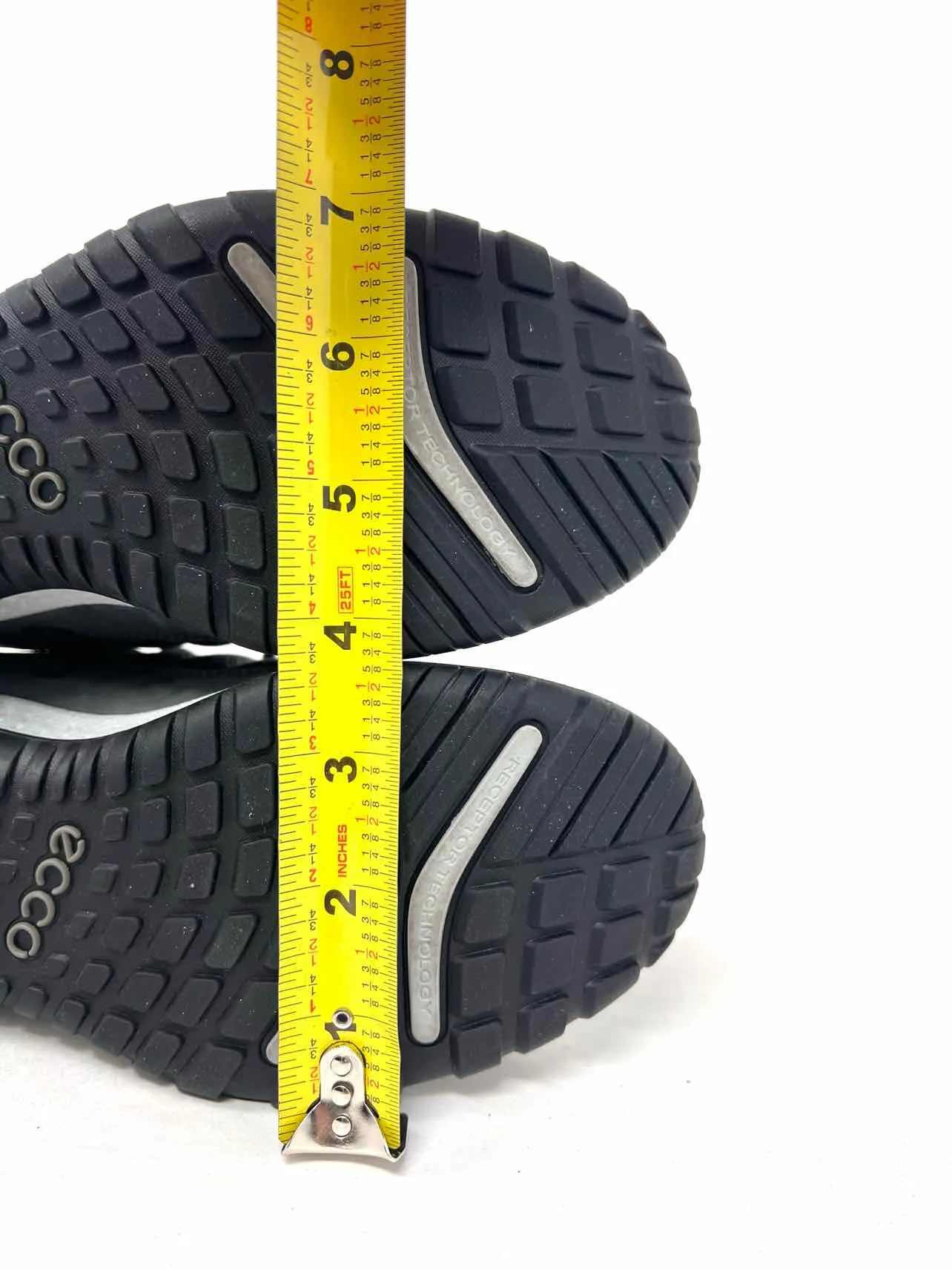 Ecco Größe 5/5,5 Grau/Blau Schnürschuhe Leder/Stoff Sneaker
