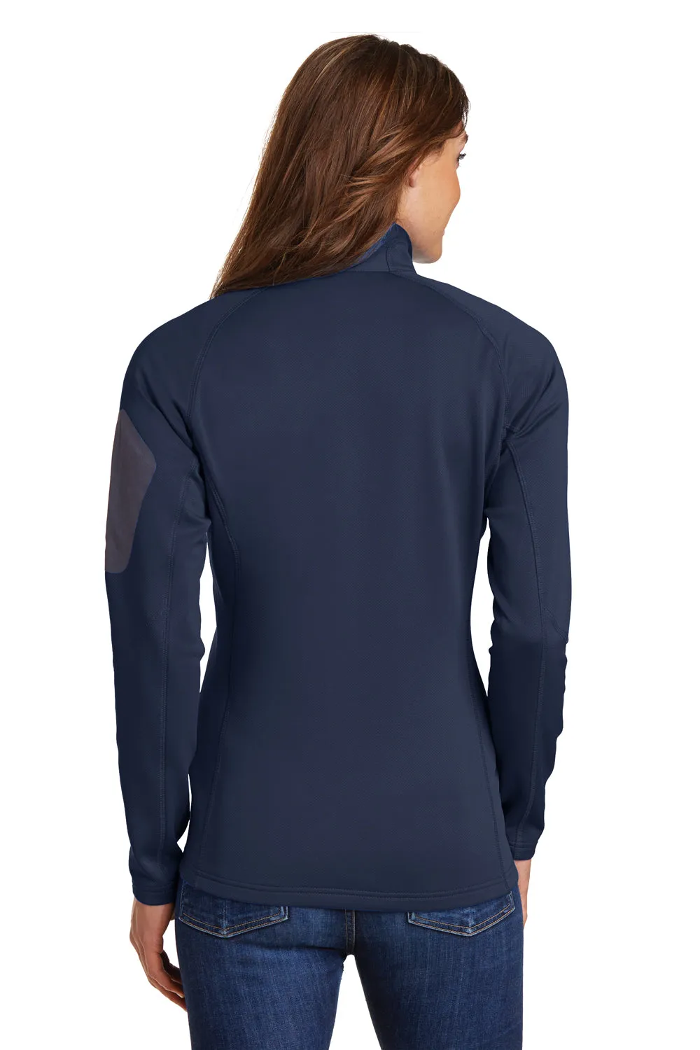 Eddie Bauer Damen Performance Fleece 1/4 Zip Sweatshirt mit Tasche - Flussmarineblau