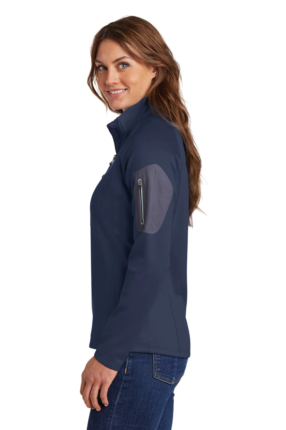 Eddie Bauer Damen Performance Fleece 1/4 Zip Sweatshirt mit Tasche - Flussmarineblau
