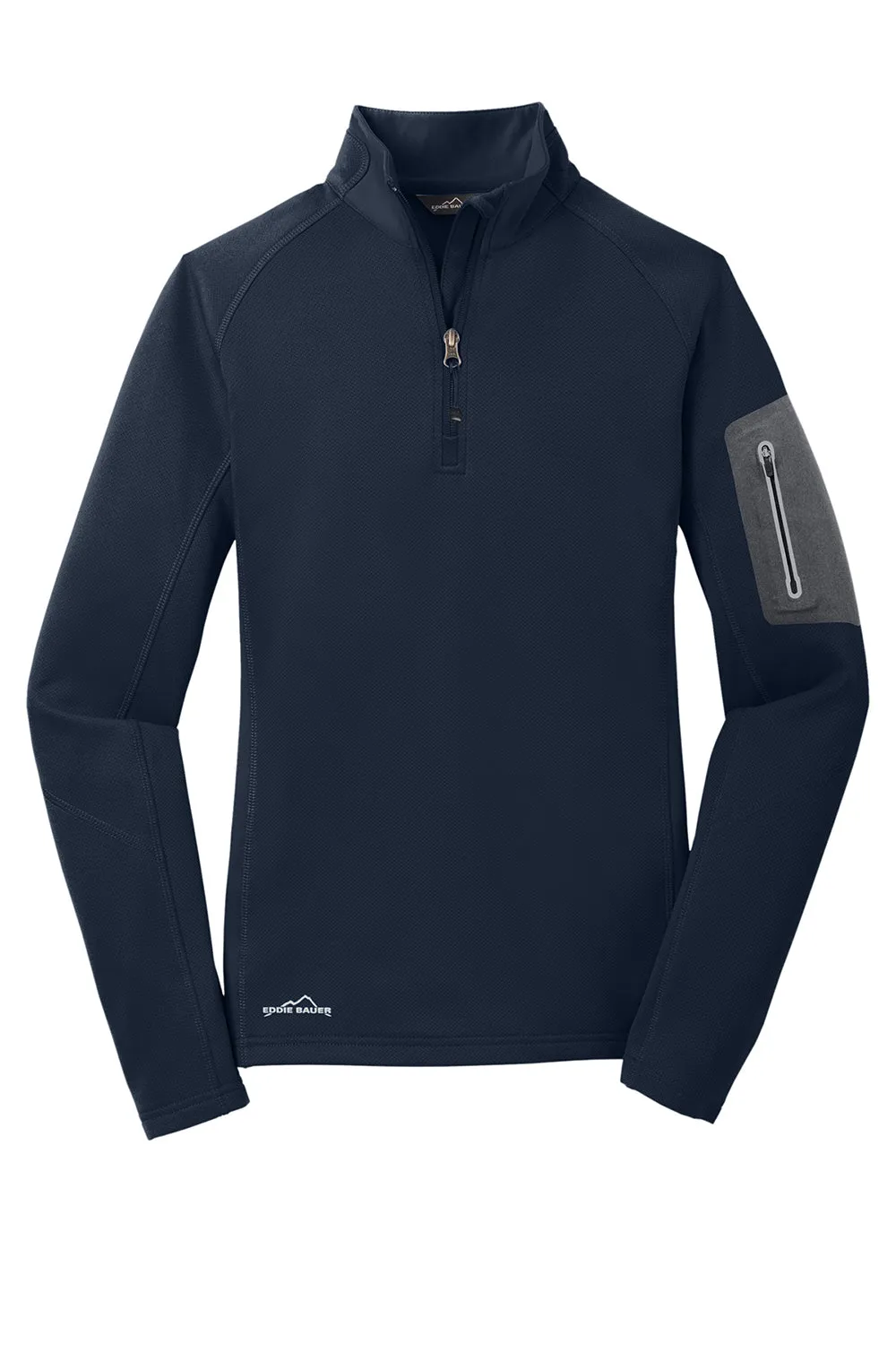 Eddie Bauer Damen Performance Fleece 1/4 Zip Sweatshirt mit Tasche - Flussmarineblau