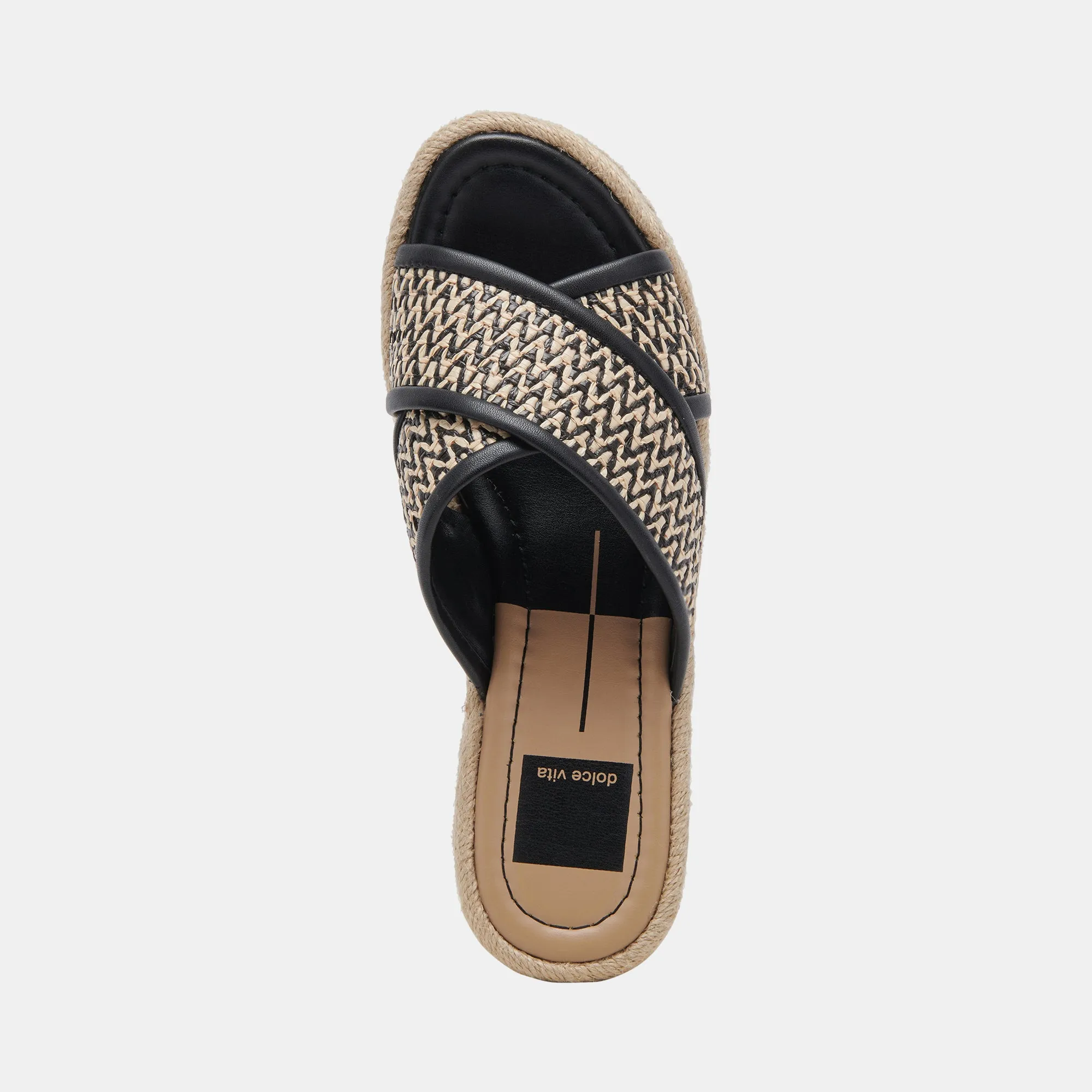 ELDORA ABSÄTZE WEIß SCHWARZ RAFFIA