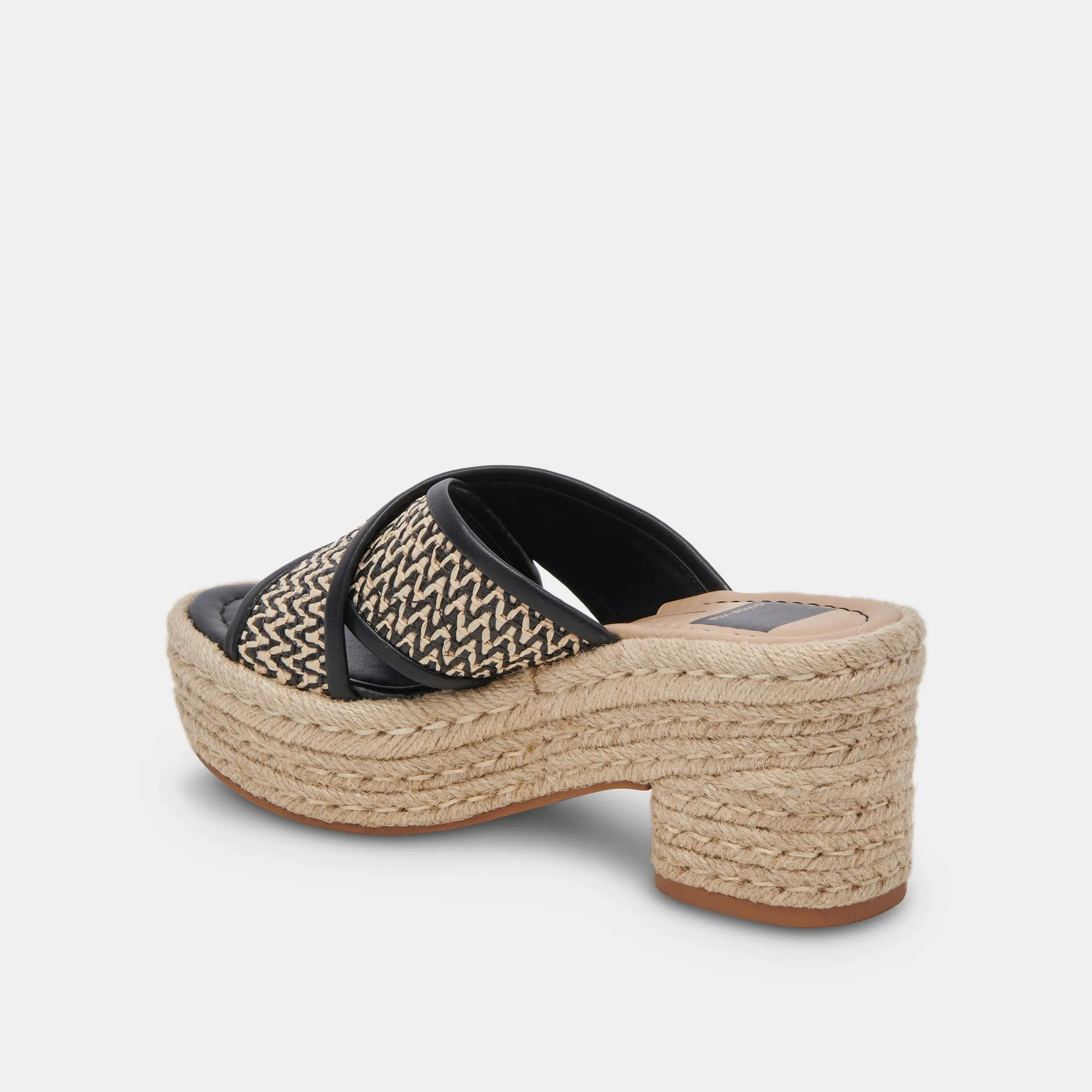 ELDORA ABSÄTZE WEIß SCHWARZ RAFFIA