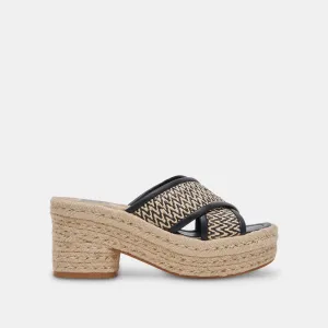 ELDORA ABSÄTZE WEIß SCHWARZ RAFFIA