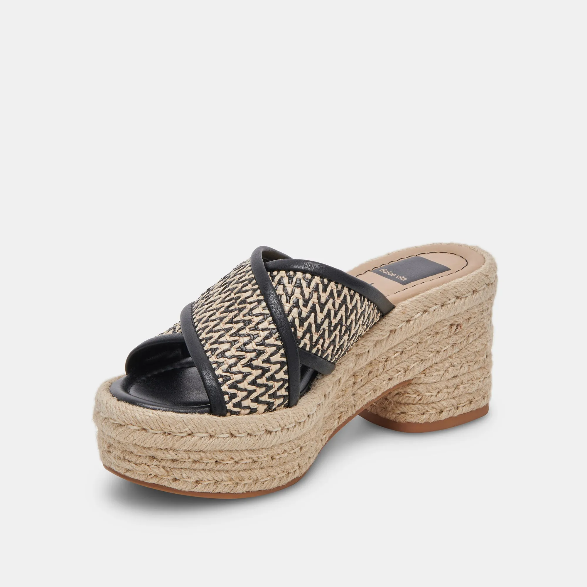 ELDORA ABSÄTZE WEIß SCHWARZ RAFFIA