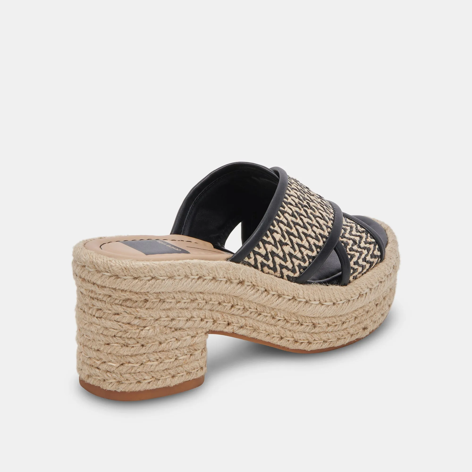 ELDORA ABSÄTZE WEIß SCHWARZ RAFFIA