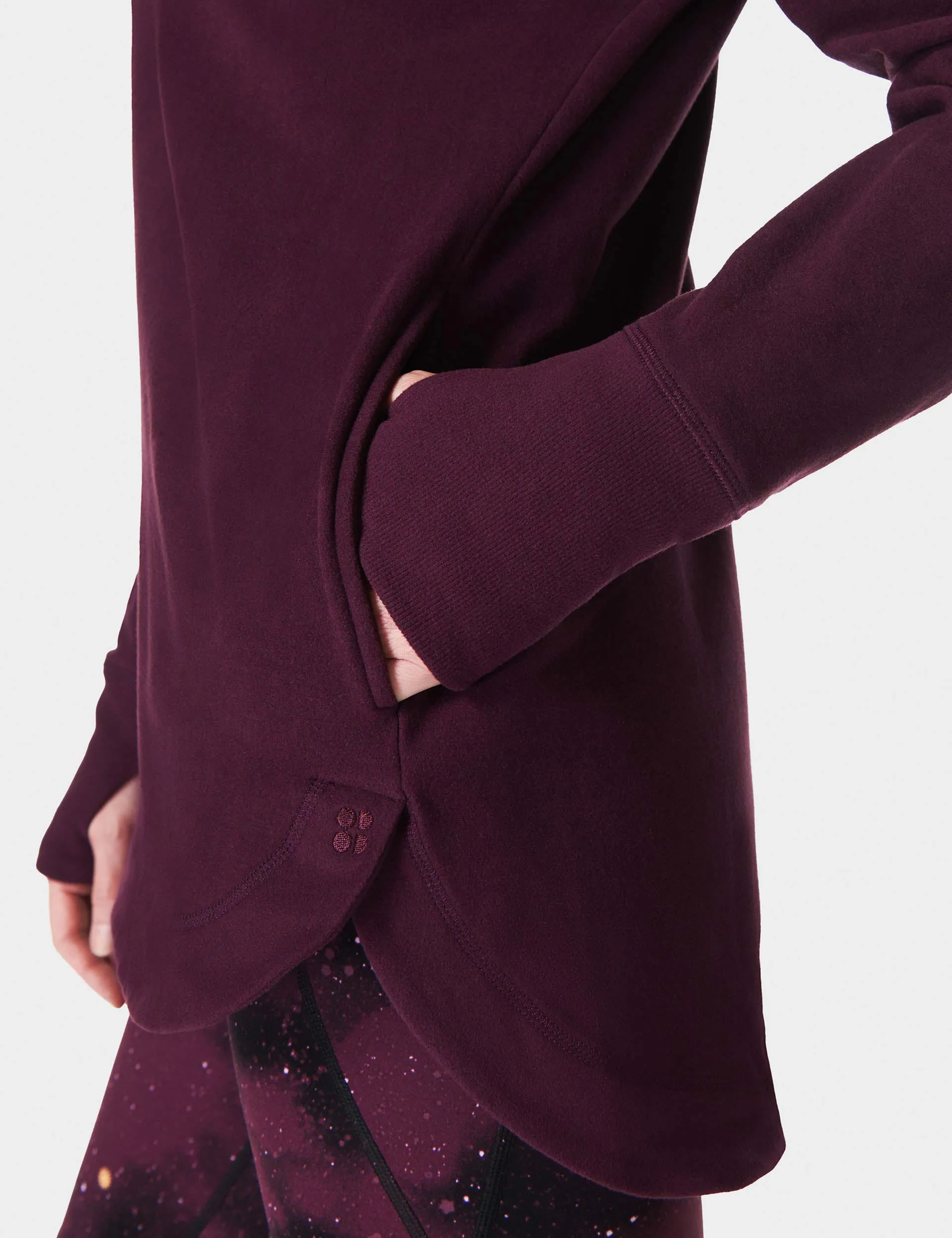 Escape Luxe Fleece Kapuzenpullover - Mitternachtskirschpurpur