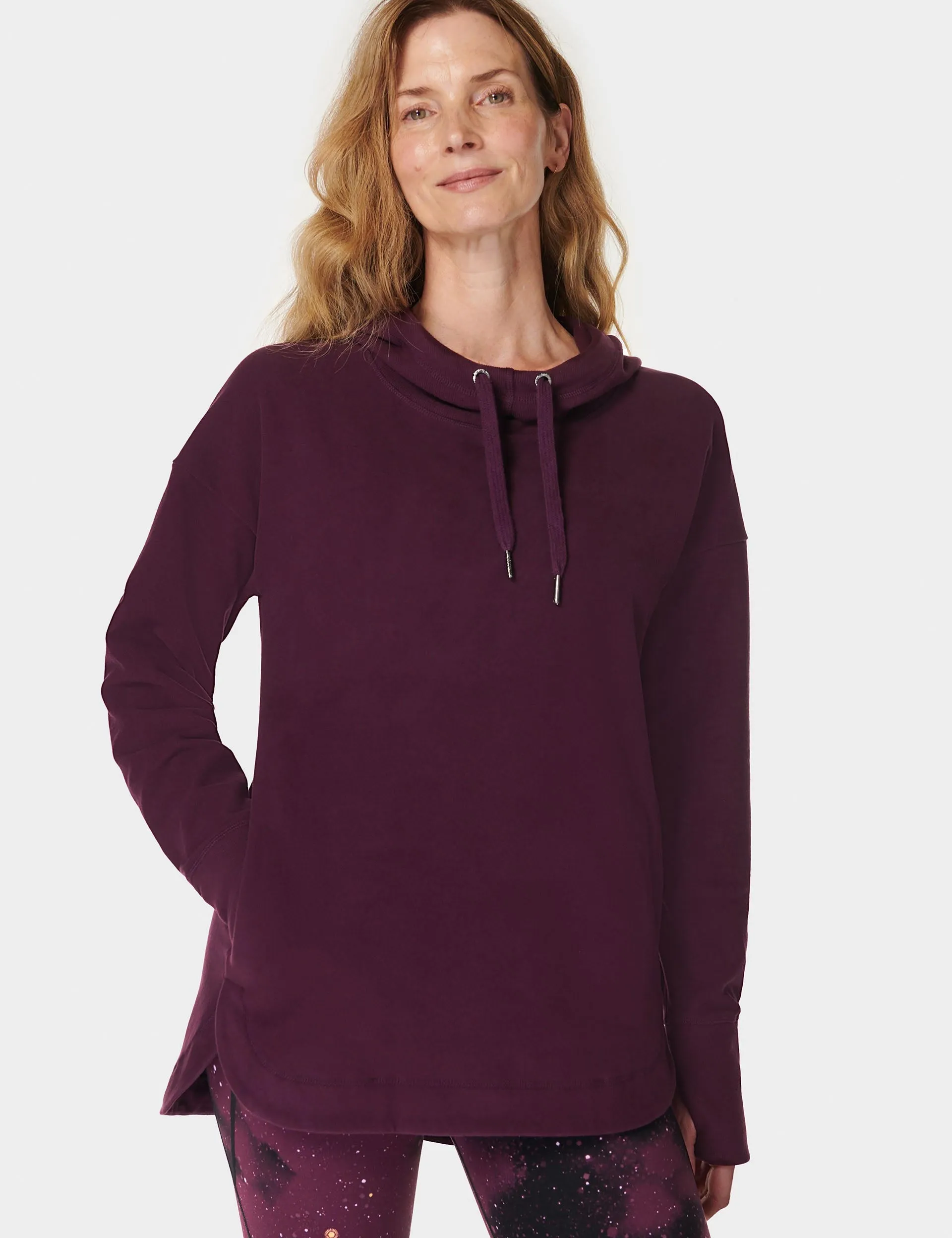 Escape Luxe Fleece Kapuzenpullover - Mitternachtskirschpurpur