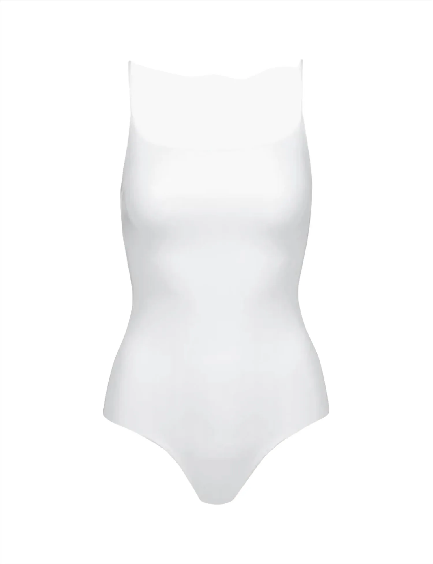 Weißer Cami-Body aus Kunstleder