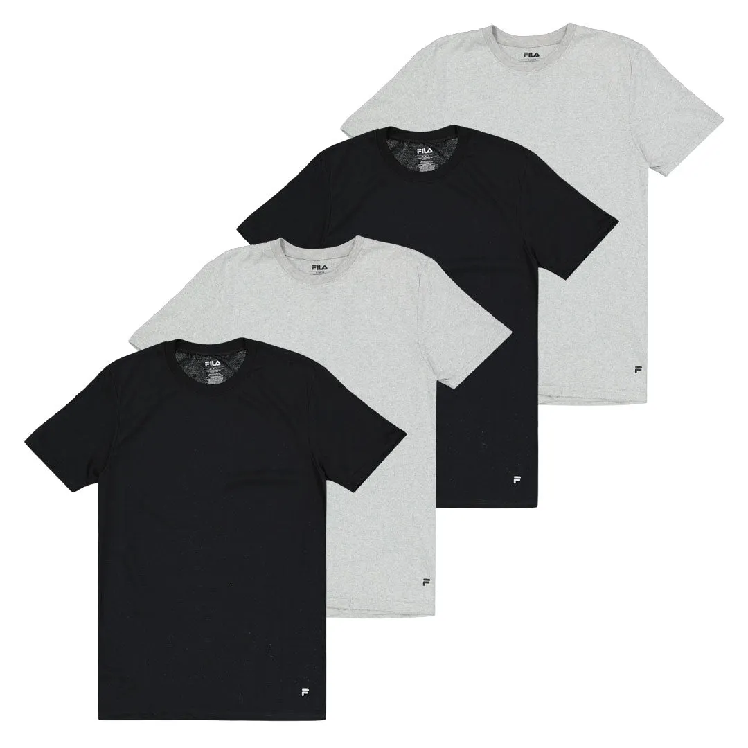 FILA - Herren 4er Pack Rundhals T-Shirt (FM0314CT BLKGRY)