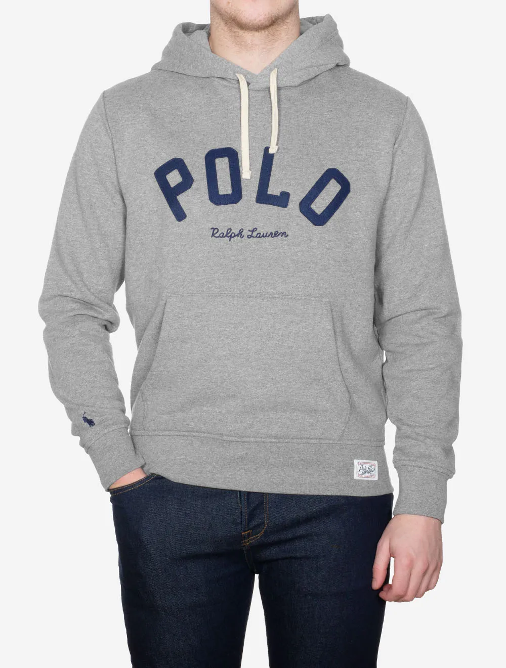 Fleece Logo Hoodie Grau