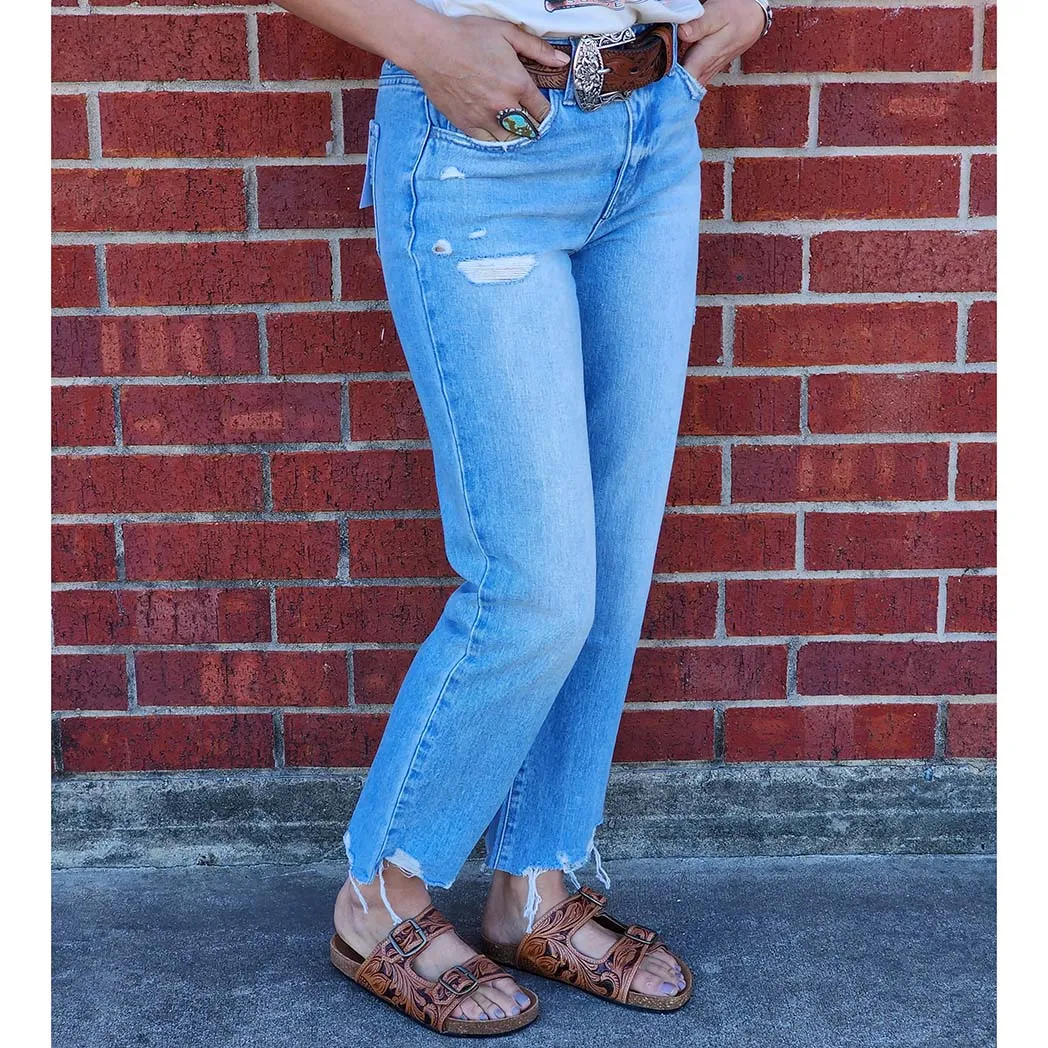 Flying Monkey Angie High-Rise Straight-Leg Crop-Jeans