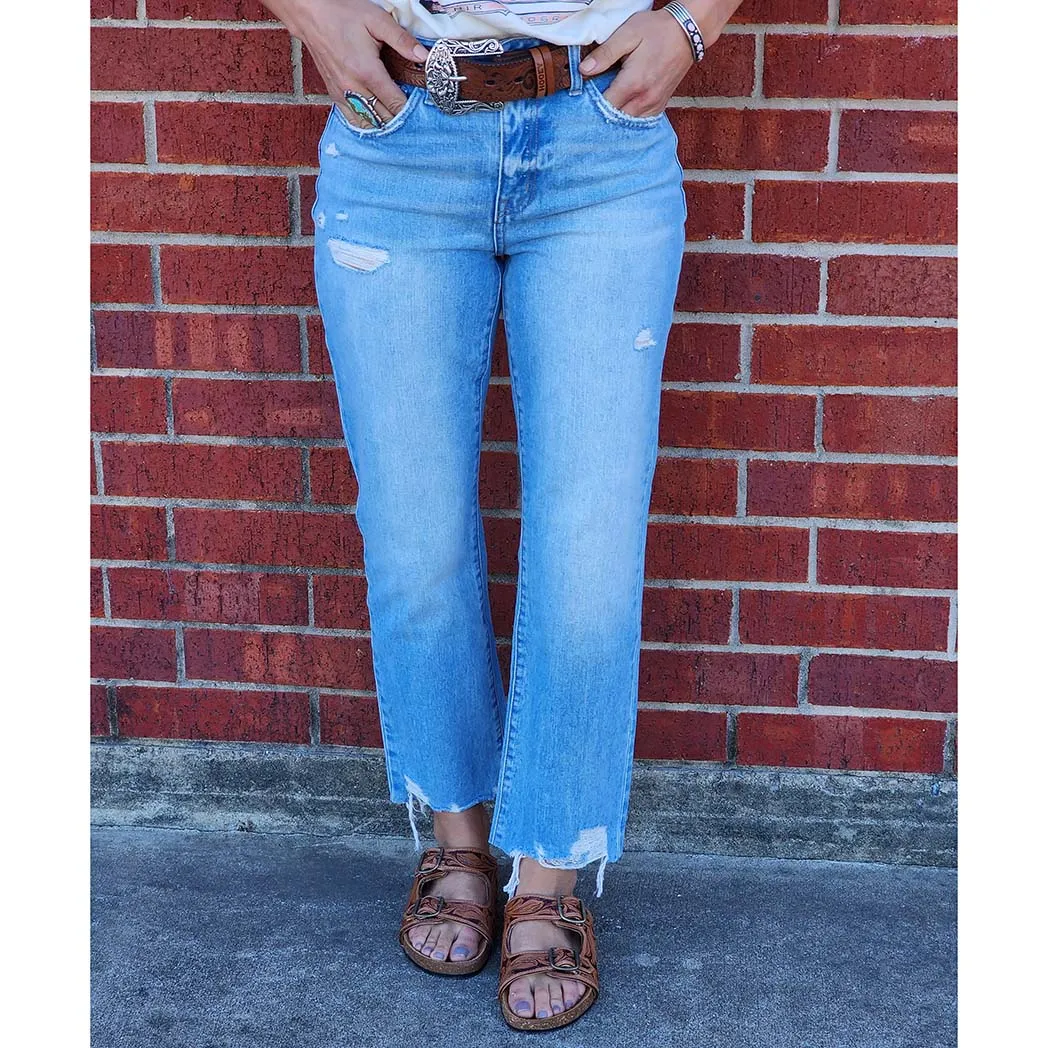 Flying Monkey Angie High-Rise Straight-Leg Crop-Jeans