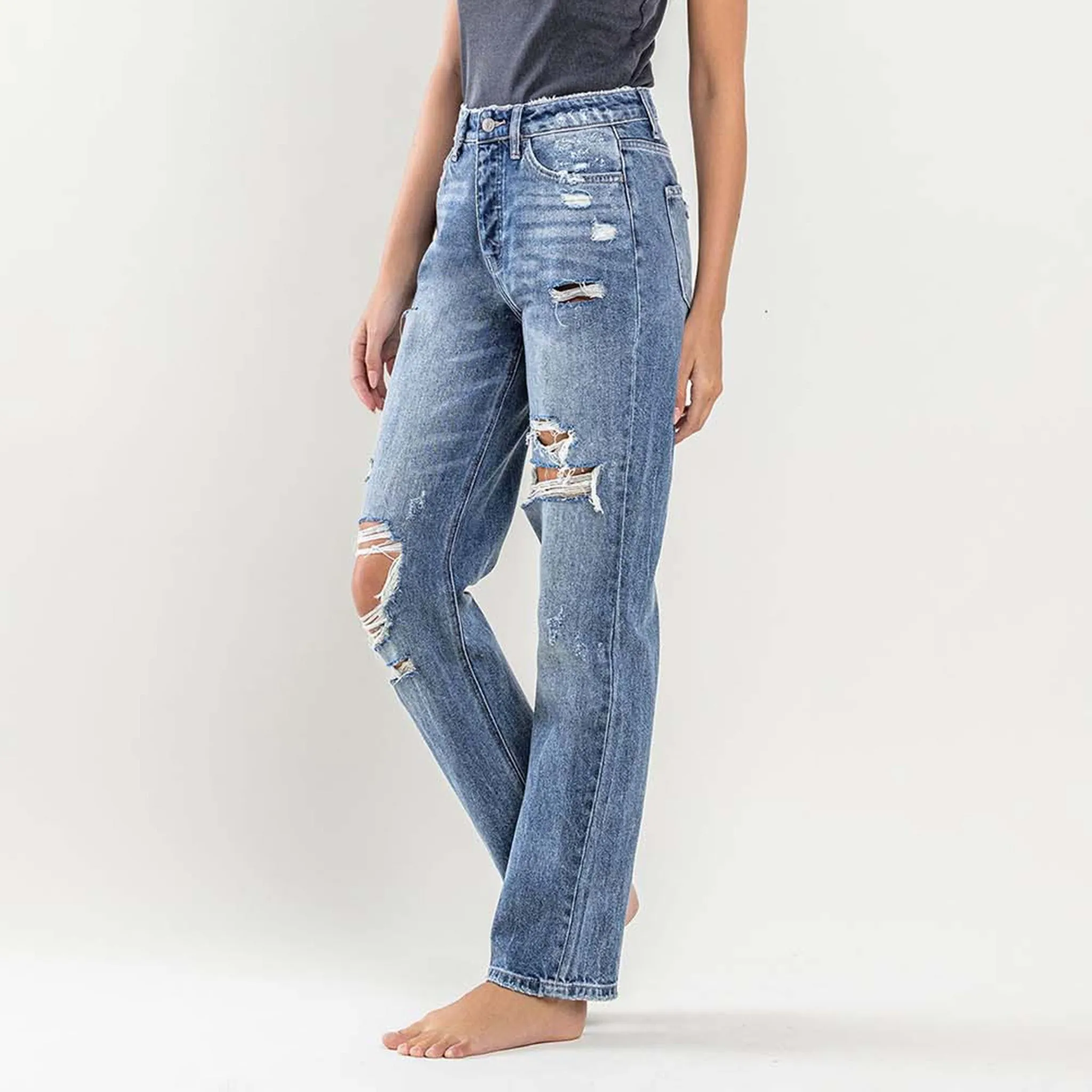 Flying Monkey Damen Vintage Jeans im 90er Jahre Used-Look