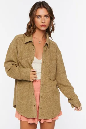 Forever 21 Damen Cord Sakko mit Delfinsaum in Olive Forever 21