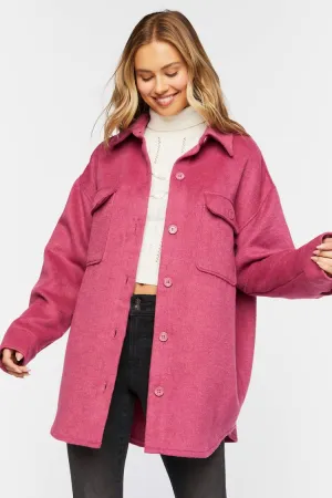 Forever 21 Damen Knopf-Shacket mit fallenden Ärmeln in Beere Forever 21