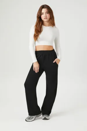 Forever 21 Damen Fleece-Baumwoll-Jogginghose Schwarz Forever 21