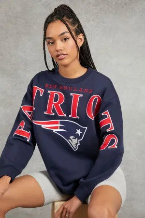 Forever 21 Damen New England Patriots Grafik Pullover Blau/Mehrfarbig Forever 21