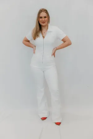Free People Jayde Flare Jumpsuit - Reinweiß