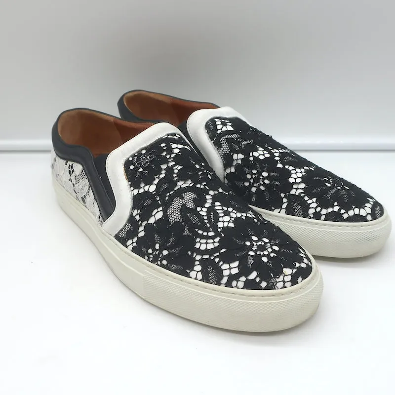 Givenchy Two-Tone Spitzen-Slip-On-Skateschuhe Schwarz & Weiß Größe 41