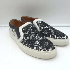 Givenchy Two-Tone Spitzen-Slip-On-Skateschuhe Schwarz & Weiß Größe 41
