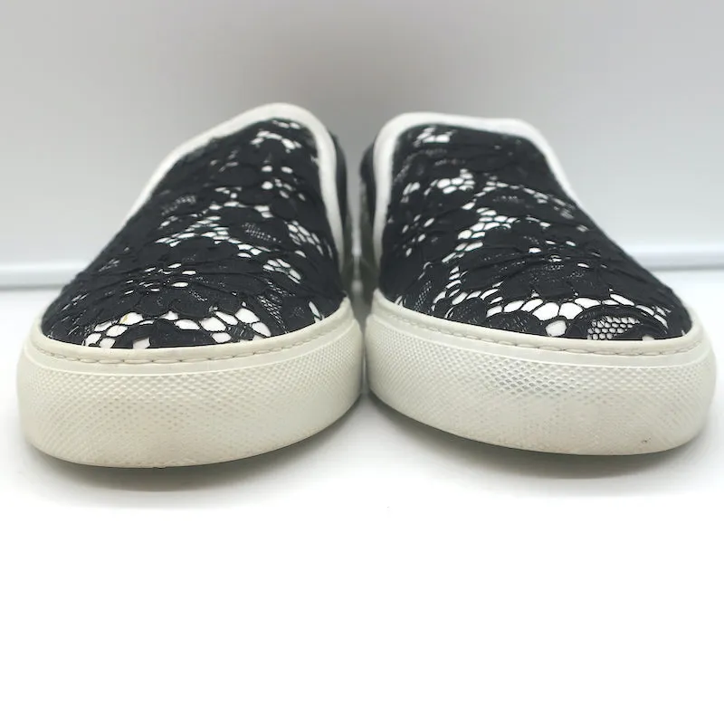 Givenchy Two-Tone Spitzen-Slip-On-Skateschuhe Schwarz & Weiß Größe 41