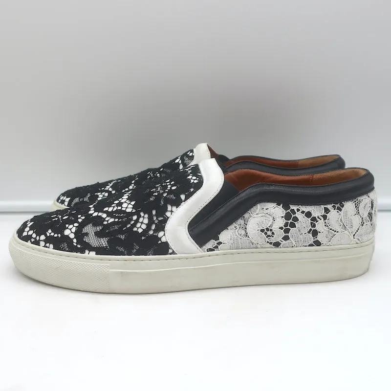 Givenchy Two-Tone Spitzen-Slip-On-Skateschuhe Schwarz & Weiß Größe 41