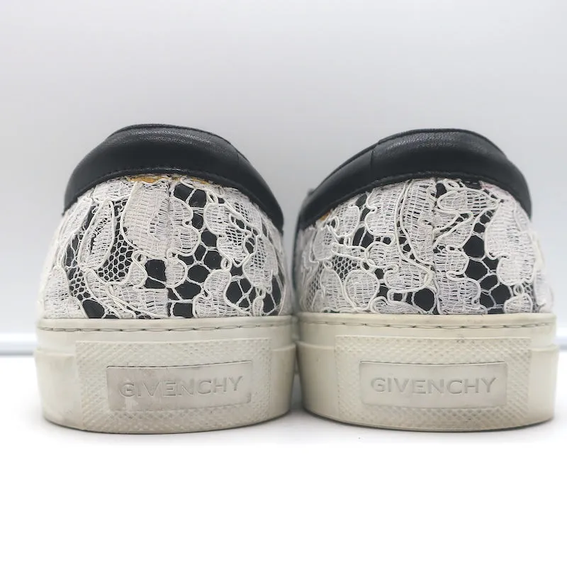 Givenchy Two-Tone Spitzen-Slip-On-Skateschuhe Schwarz & Weiß Größe 41