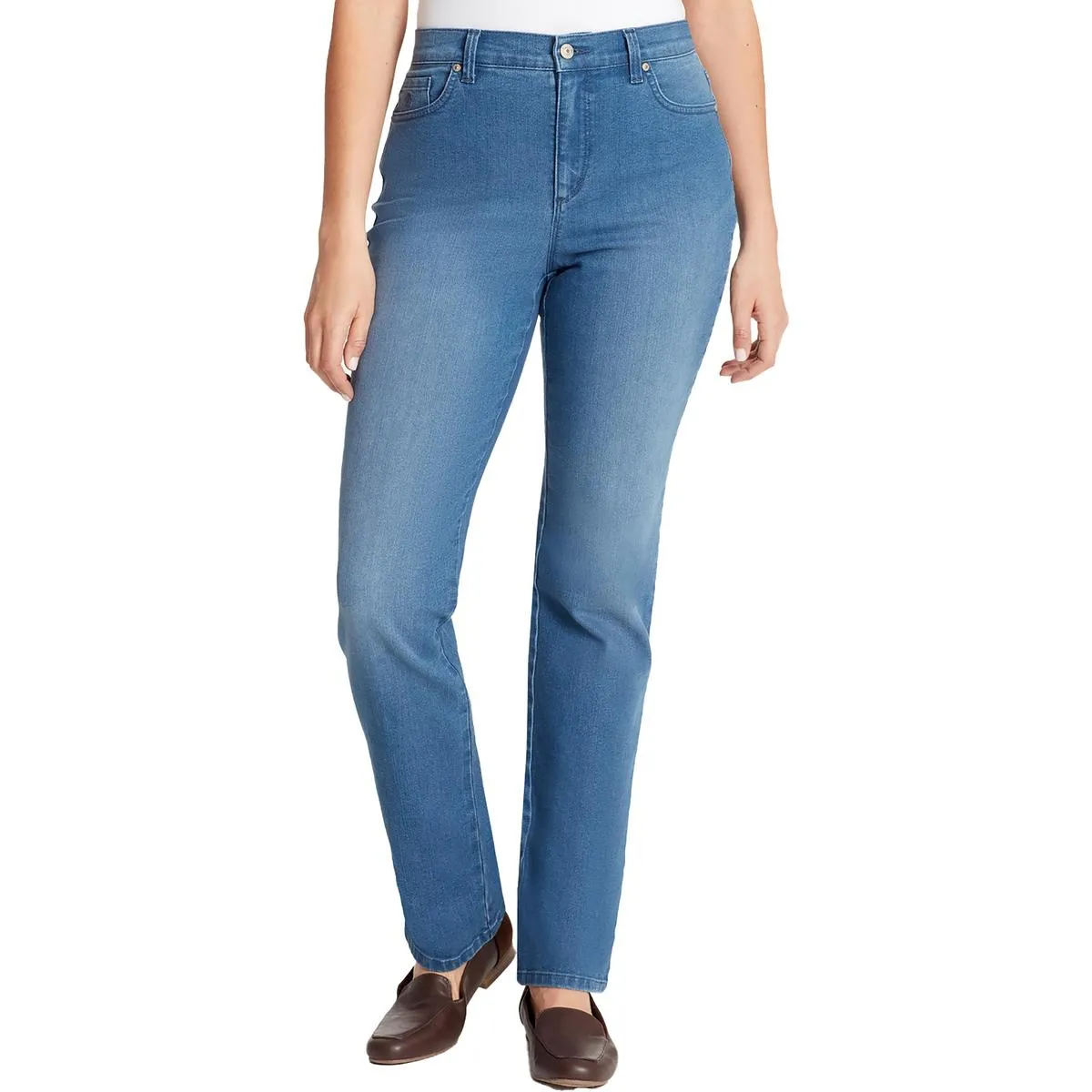 Gloria Vanderbilt Damen Petites Amanda High Rise Dunkelblau Gerade Bein Jeans