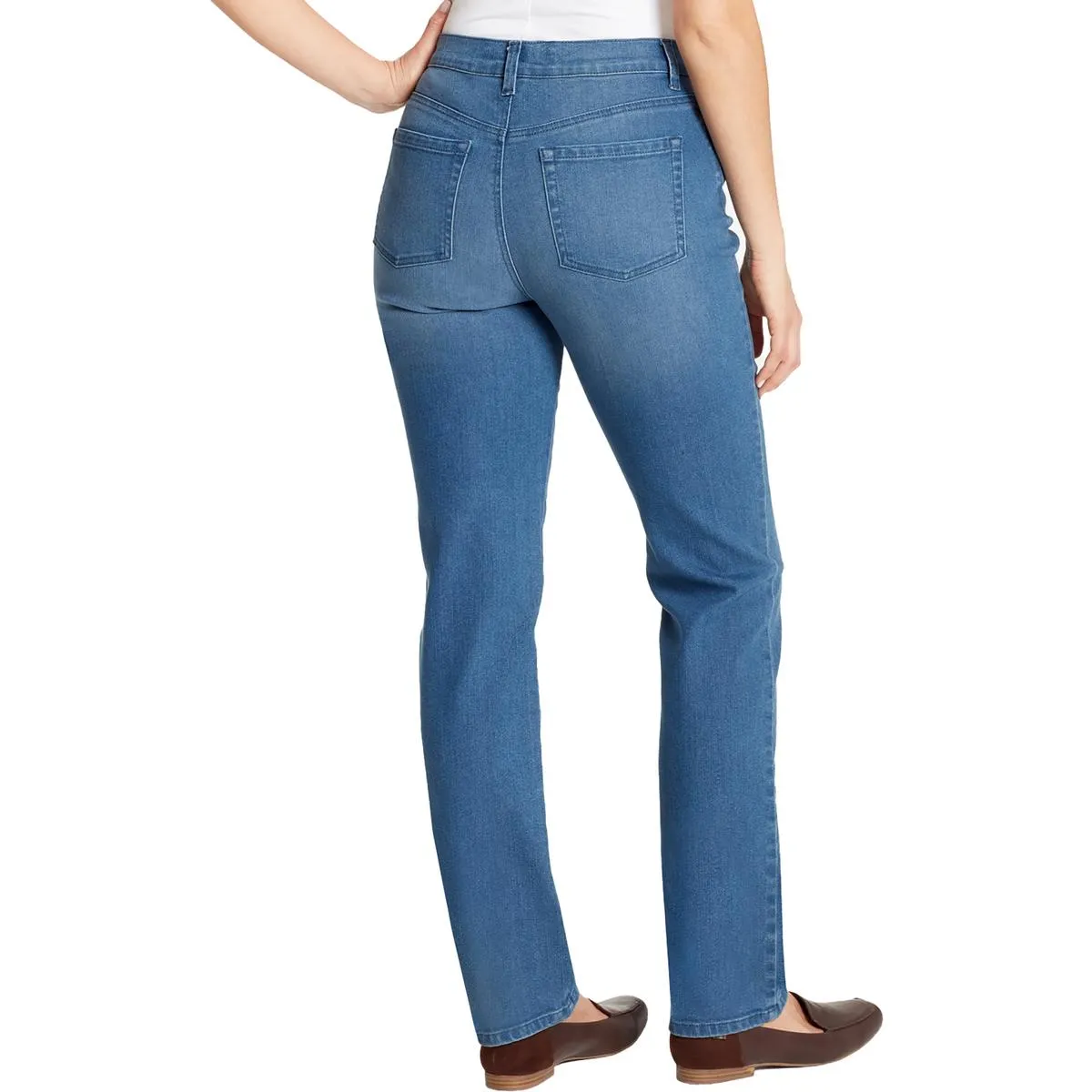 Gloria Vanderbilt Damen Petites Amanda High Rise Dunkelblau Gerade Bein Jeans