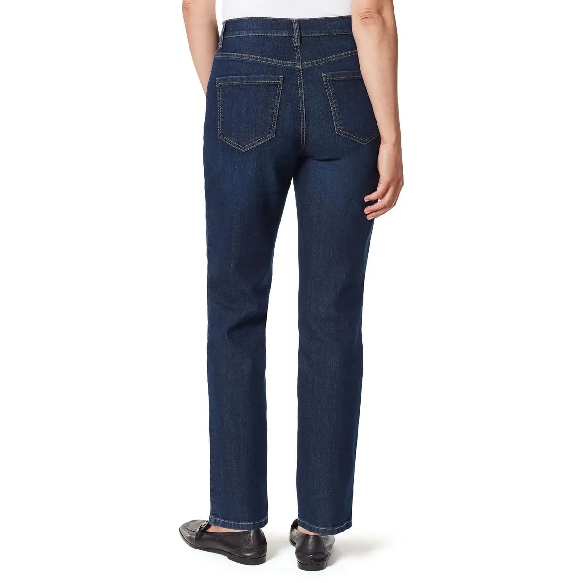 Gloria Vanderbilt Damen Petites High Rise Dunkelblau Gerade Bein Jeans