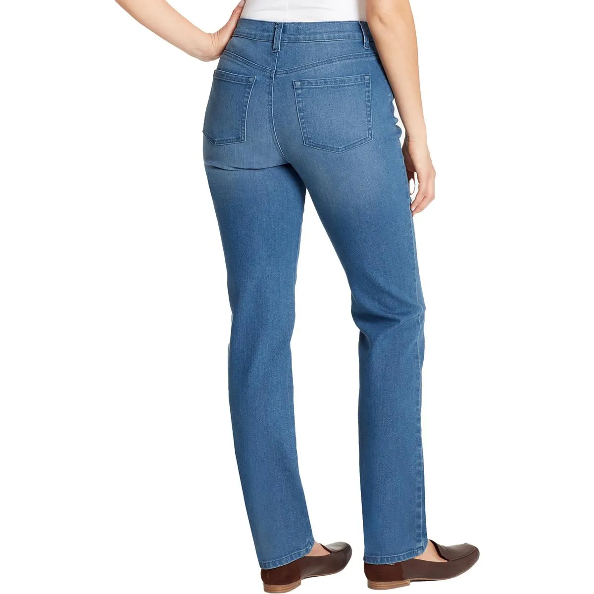 Gloria Vanderbilt Damen Petites High Rise Dunkelblau Gerade Bein Jeans